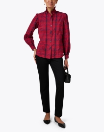 Look image thumbnail - Finley - Misty Red Multi Plaid Blouse