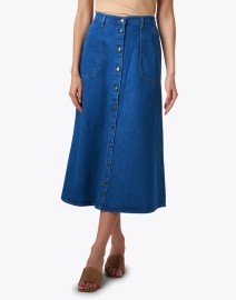 Front image thumbnail - Xirena - Gerri Blue Denim Midi Skirt 