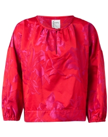 Red and Pink Jacquard Cotton Top
