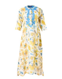 Product image thumbnail - Ro's Garden - Yellow Floral Embroidered Tunic Dress