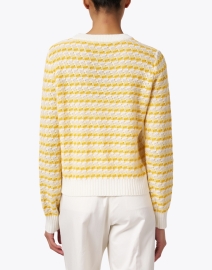 Back image thumbnail - White + Warren - Yellow Intarsia Linen Cotton Sweater