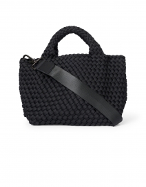Back image thumbnail - Naghedi - St. Barths Mini Solid Black Woven Handbag