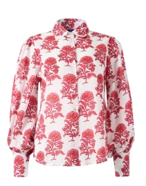 Norway Red Floral Cotton Shirt