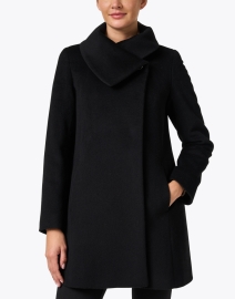 Front image thumbnail - Cinzia Rocca Icons - Black Wool Cashmere Coat
