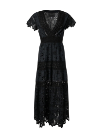 Temptation Positano - Black Embroidered Cotton Eyelet Dress