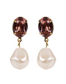 Product image thumbnail - Jennifer Behr - Tunis Rose Crystal and Pearl Drop Earrings