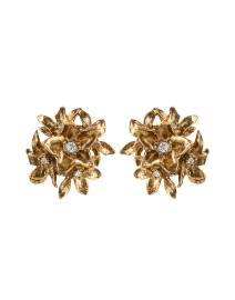 Gold Crystal Flower Bouquet Earrings