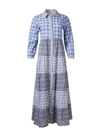 Product image thumbnail - Ro's Garden - Jinette Blue Print Maxi Dress