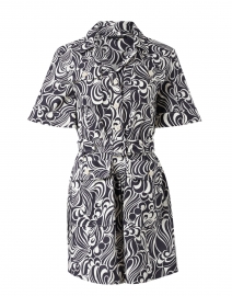 Ryfen Black and Ivory Groovy Printed Shirt Dress