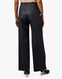 Back image thumbnail - Odeeh - Navy Stretch Nappa Leather Pant