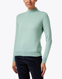 Front image thumbnail - Repeat Cashmere - Aqua Green Cashmere Sweater