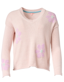 Floral Pink Cotton Sweater