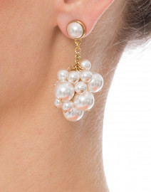 Petra Pearl Cluster Drop Earrings