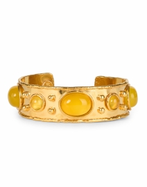 Product image thumbnail - Sylvia Toledano - Gold and Yellow Onyx Byzantine Cuff