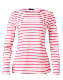 Product image thumbnail - Saint James - Minquidame Pink and White Striped Cotton Top