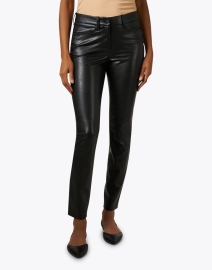 Front image thumbnail - Cambio - Ray Black Vegan Leather Stretch Pant