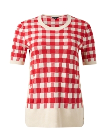 Product image thumbnail - Joseph - Red and White Gingham Sweater