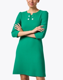 Front image thumbnail - Jane - Pippa Green Wool Crepe Dress