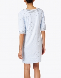 Back image thumbnail - Gretchen Scott - Pale Blue and Silver Embroidered Jersey Dress