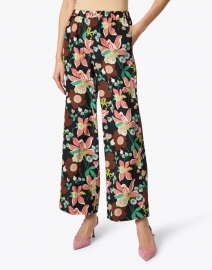 Aspesi - Pink and Green Floral Printed Silk Pull-On Pant 