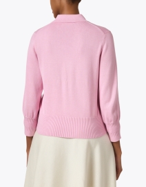 Back image thumbnail - Repeat Cashmere - Pink Collared Cardigan