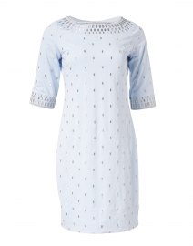 Pale Blue and Silver Embroidered Jersey Dress