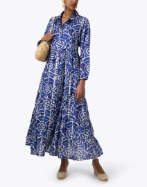 Look image thumbnail - Ro's Garden - Jinette Blue Print Maxi Dress