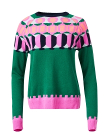 Green Multi Intarsia Cashmere Sweater