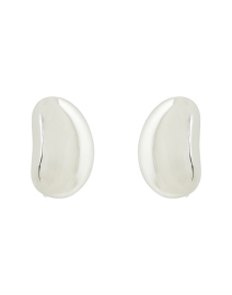 Silver Bean Clip Earrings