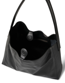 Back image thumbnail - Ines de la Fressange - Leonore Black Leather Shoulder Bag