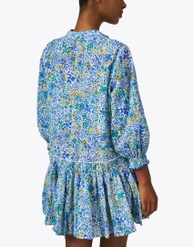 Back image thumbnail - Poupette St Barth - Tesorino Blue Floral Dress