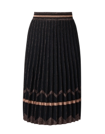 Product image thumbnail - D.Exterior - Black and Gold Metallic Stretch Wool Skirt