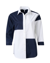 Product image thumbnail - Hinson Wu - Halsey Navy and White Print Shirt