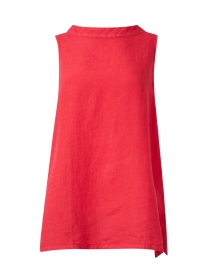 Red Linen Tunic Top