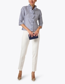 Look image thumbnail - Connie Roberson - Celine Navy and White Stripe Shirt