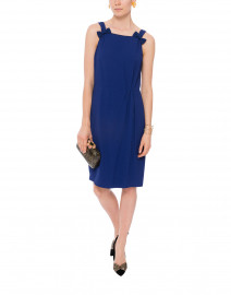 Valois Cornflower Blue Dress with Bow Detail