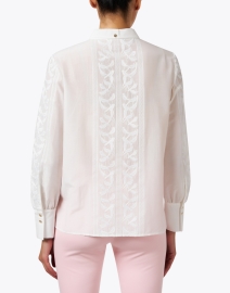 Back image thumbnail - Marc Cain - White Embroidered Blouse