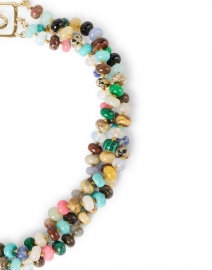 Front image thumbnail - Kenneth Jay Lane - Multicolored Agate Beaded Triple Strand Necklace