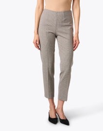 Front image thumbnail - Piazza Sempione - Monia Beige and Black Check Stretch Pant