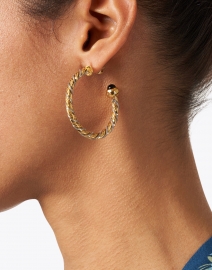 Look image thumbnail - Gas Bijoux - Gold and Silver Intertwined Hoop Earrings