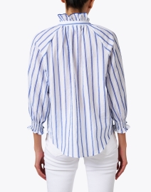 Back image thumbnail - Finley - Fiona White and Blue Striped Cotton Shirt