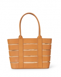 Lucia Caramel Leather Panels Shoulder Bag