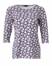 Garde Cote Imprim Navy, White and Red Floral Top