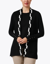 Front image thumbnail - J'Envie - Black and Ivory Knit Vest 