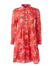 Product image thumbnail - Ro's Garden - Romy Red Floral Print Shirt Dress