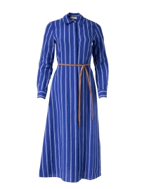 Product image thumbnail - Lafayette 148 New York - Waylon Blue Stripe Linen Dress