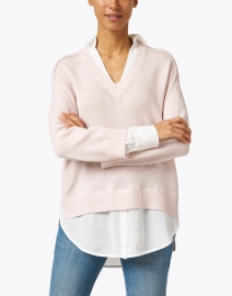 Front image thumbnail - Brochu Walker - Paloma Pink Sweater with White Underlayer
