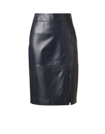Product image thumbnail - Boss - Setora Navy Leather Skirt