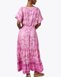 Back image thumbnail - Walker & Wade - Christina Pink Print Midi Dress