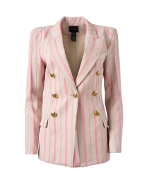 Smythe - Classic Pink Striped Linen Blazer